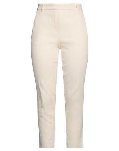 MP MASSIMO PIOMBO Casual trouser Cream 73% Cotton, 24% Polyester, 3% Elastane