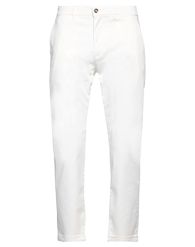 LIU •JO MAN Casual trouser Off white 98% Cotton, 2% Elastane