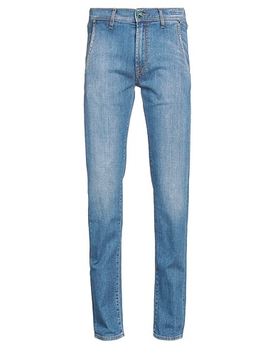 ROŸ ROGER'S Denim trousers Blue 92% Cotton, 6% Elastomultiester, 2% Elastane