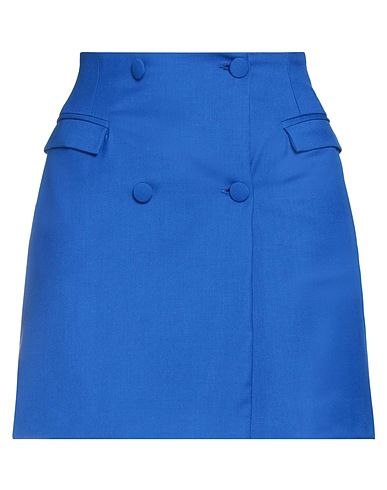 JIJIL Mini-jupe Bleu électrique 66% Polyester, 33% Viscose, 1% Élasthanne