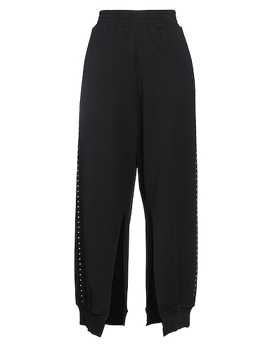 MM6 MAISON MARGIELA Pantalone Nero 100% Cotone, Elastan, Alluminio