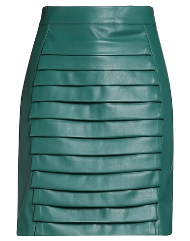 JIJIL Mini skirt Green 100% Polyester, Polyurethane coated