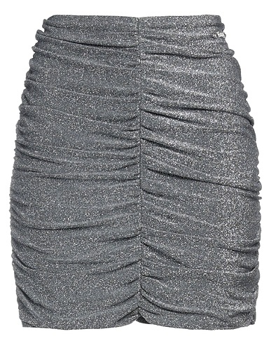 GAëLLE Paris Mini skirt Silver 79% Viscose, 9% Polyester, 9% Polyamide, 3% Elastane