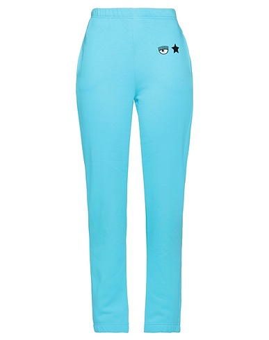 CHIARA FERRAGNI Casual trouser Azure 100% Cotton