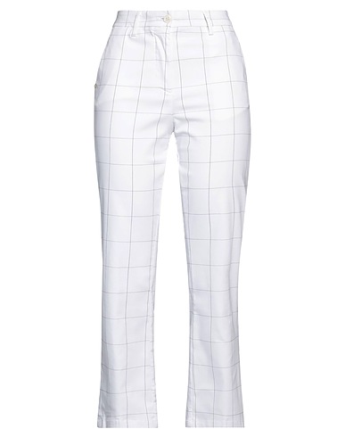 WHITE SAND Casual trouser White 70% Cotton, 27% Polyamide, 3% Elastane