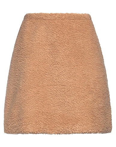 MISS BASTONCINO Mini skirt Light brown 100% Polyester