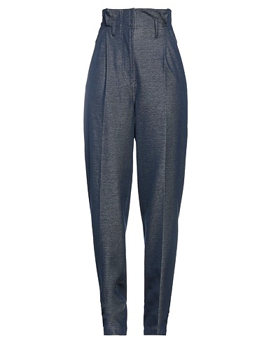 MAX MARA Casual trouser Midnight blue 82% Cotton, 18% Polyester