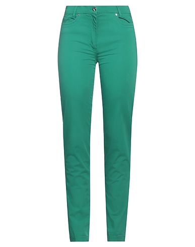 DIANA GALLESI Casual trouser Emerald green 96% Cotton, 4% Elastane