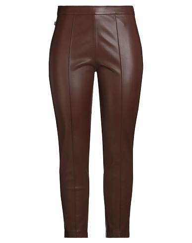 JIJIL Casual trouser Chocolate brown 100% Polyester, Polyurethane coated