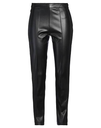 JIJIL Casual trouser Black 100% Polyester, Polyurethane coated