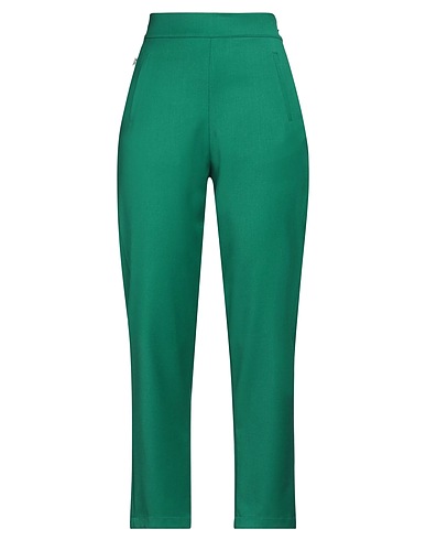 JIJIL Casual trouser Green 66% Polyester, 33% Viscose, 1% Elastane