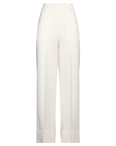 P.A.R.O.S.H. Casual trouser Ivory 97% Virgin Wool, 3% Elastane