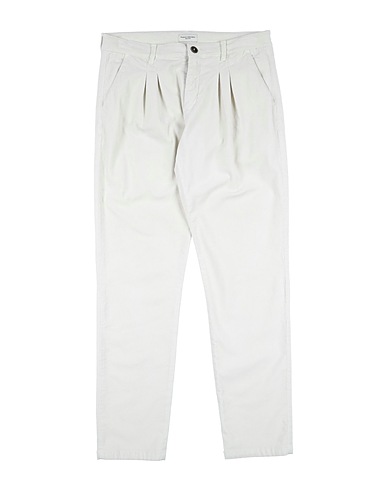 PAOLO PECORA Casual trouser Off white 97% Cotton, 3% Elastane
