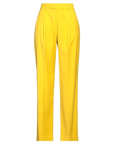 TRUE ROYAL Casual trouser Yellow 87% Viscose, 12% Wool, 1% Elastane