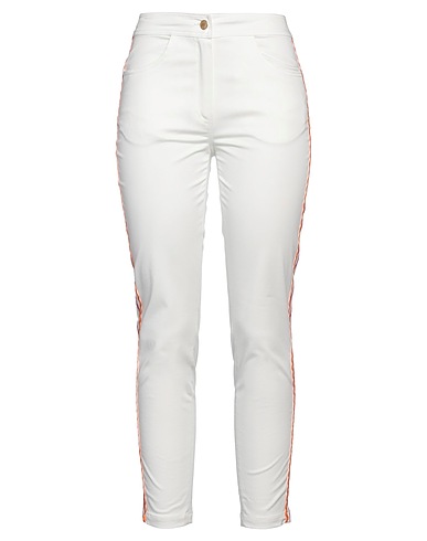 CLIPS MORE Casual trouser White 97% Cotton, 3% Elastane