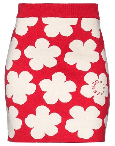 KENZO Minigonna Rosso 52% Lana, 43% Cotone, 5% Elastan