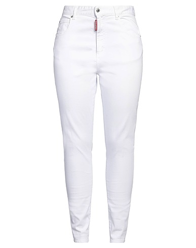 DSQUARED2 Denim trousers White 92% Cotton, 5% Elastomultiester, 3% Elastane, Polyamide
