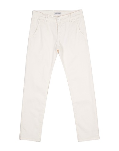 PAOLO PECORA Casual trouser White 98% Cotton, 2% Elastane