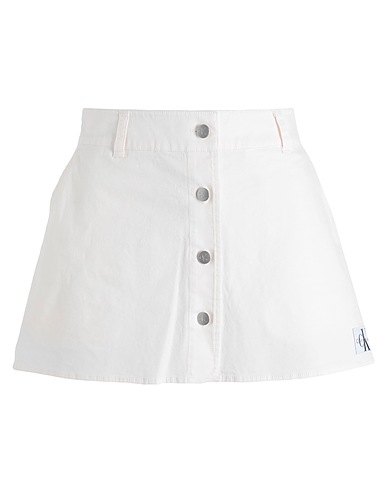 CALVIN KLEIN JEANS Mini skirt Ivory 98% Cotton, 2% Elastane