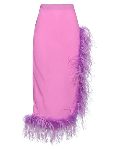 GIUSEPPE DI MORABITO Falda larga Magenta 100% Viscosa, Plumas de avestruz