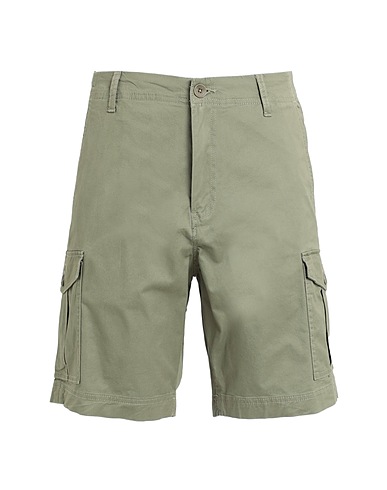 SELECTED HOMME Shorts & Bermuda Verde militare 50% Cotone organico, 48% Cotone, 2% Elastan