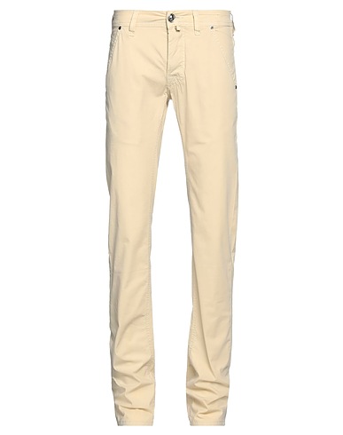 JACOB COHЁN Casual trouser Pastel yellow 98% Cotton, 2% Elastane