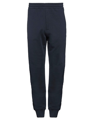 MCQUEEN Casual pants Navy 100% Cotton, Elastane