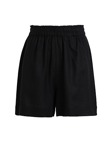 ONLY Shorts & Bermuda Black 55% Linen, 45% Viscose