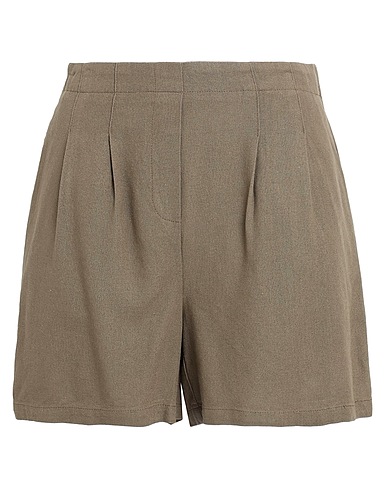 VERO MODA Shorts & Bermuda Verde militare 55% Viscosa EcoVero™, 45% Lino