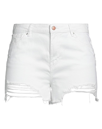 ONLY Denim shorts White 100% Cotton