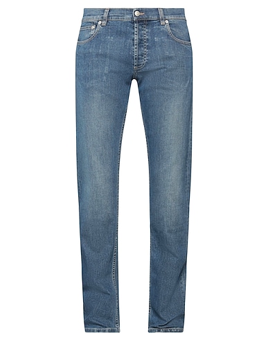 MCQUEEN Denim trousers Blue 98% Cotton, 2% Elastane