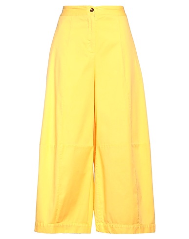 ALESSIA SANTI Casual trouser Yellow 97% Cotton, 3% Elastane