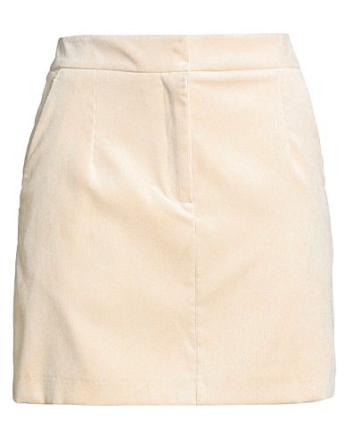 VICOLO Mini skirt Beige 85% Polyester, 12% Nylon, 3% Elastane