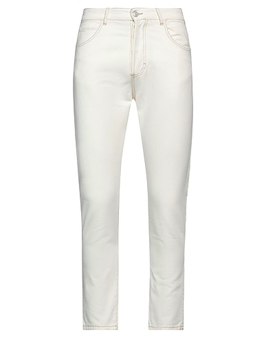..,BEAUCOUP Denim trousers Ivory 100% Cotton