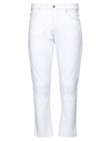 ..,BEAUCOUP Denim trousers White 100% Cotton
