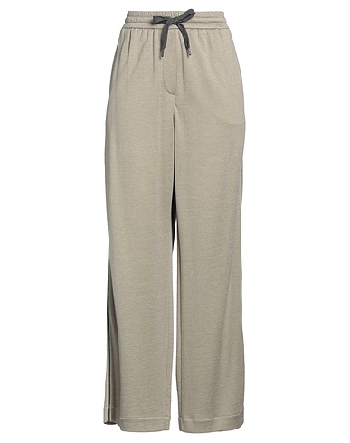 BRUNELLO CUCINELLI Pantalone Khaki 67% Cotone, 31% Seta, 2% Poliammide, Ecobrass