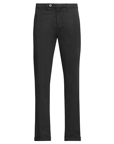 B SETTECENTO Casual trouser Black 98% Cotton, 2% Elastane