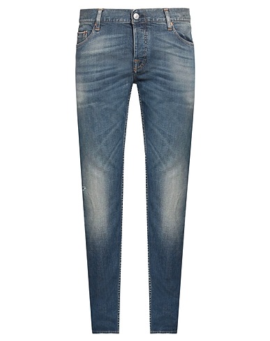CARE LABEL Denim trousers Blue 98% Cotton, 2% Elastane
