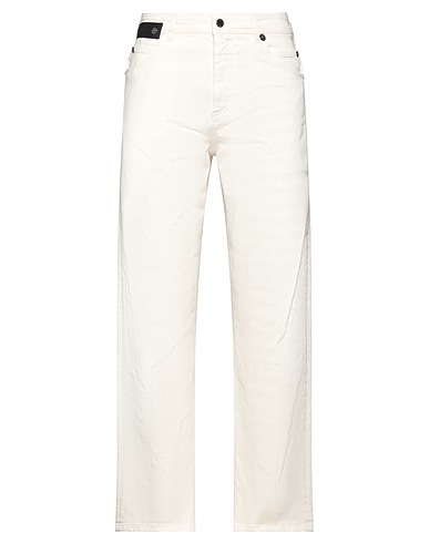 NEIL BARRETT Denim trousers Ivory 98% Cotton, 2% Elastane