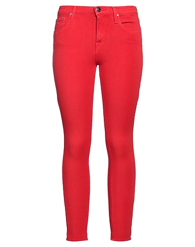 JACOB COHЁN Denim pants Red 57% Cotton, 21% Lyocell, 17% Polyester, 5% Elastane