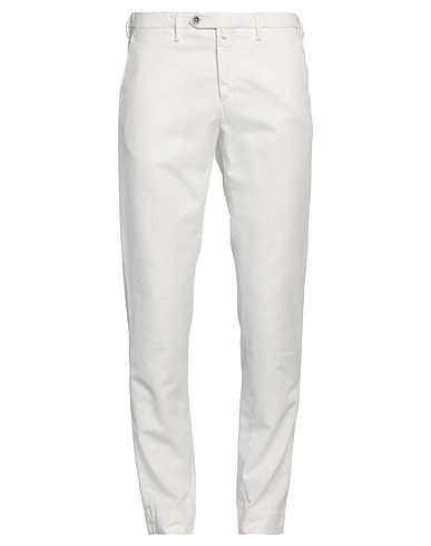 B SETTECENTO Casual trouser Ivory 63% Cotton, 35% Linen, 2% Elastane