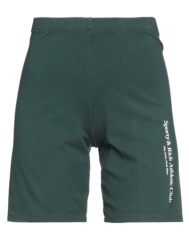SPORTY & RICH Shorts & Bermuda Dark green 91% Cotton, 9% Elastane