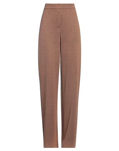CROCHÈ Casual trouser Brown 51% Viscose, 41% Polyester, 6% Other Fibres, 2% Elastane