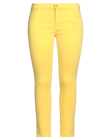 JACOB COHЁN Denim trousers Yellow 98% Cotton, 2% Elastane