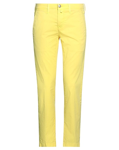 JACOB COHЁN Casual trouser Yellow 96% Cotton, 4% Elastane