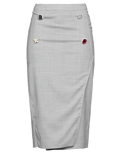 VETEMENTS Midi skirt Grey 98% Virgin Wool, 2% Elastane
