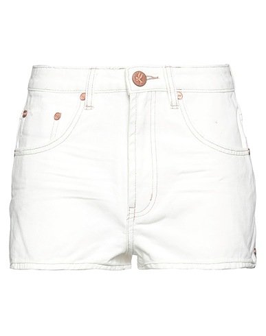 ONE TEASPOON Denim shorts White 100% Cotton