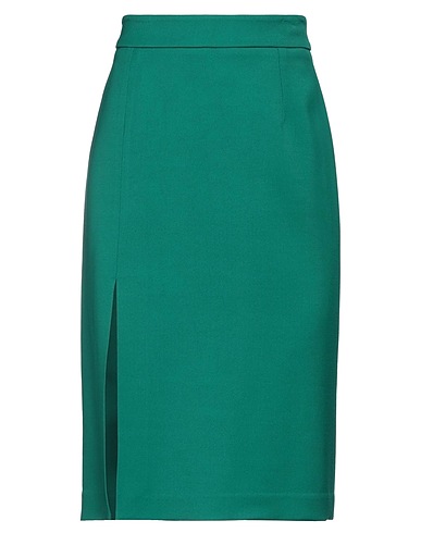 TRUE ROYAL Gonna midi Verde smeraldo 87% Viscosa, 12% Lana, 1% Elastan