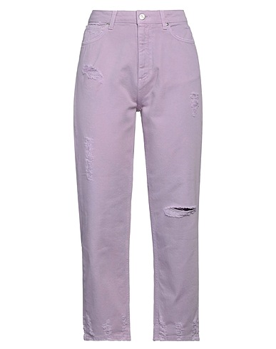 FIFTY FOUR Denim trousers Lilac 100% Cotton