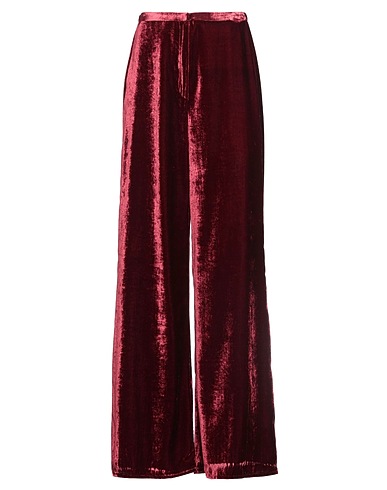 FORTE_FORTE Casual trouser Burgundy 87% Viscose, 13% Polyamide